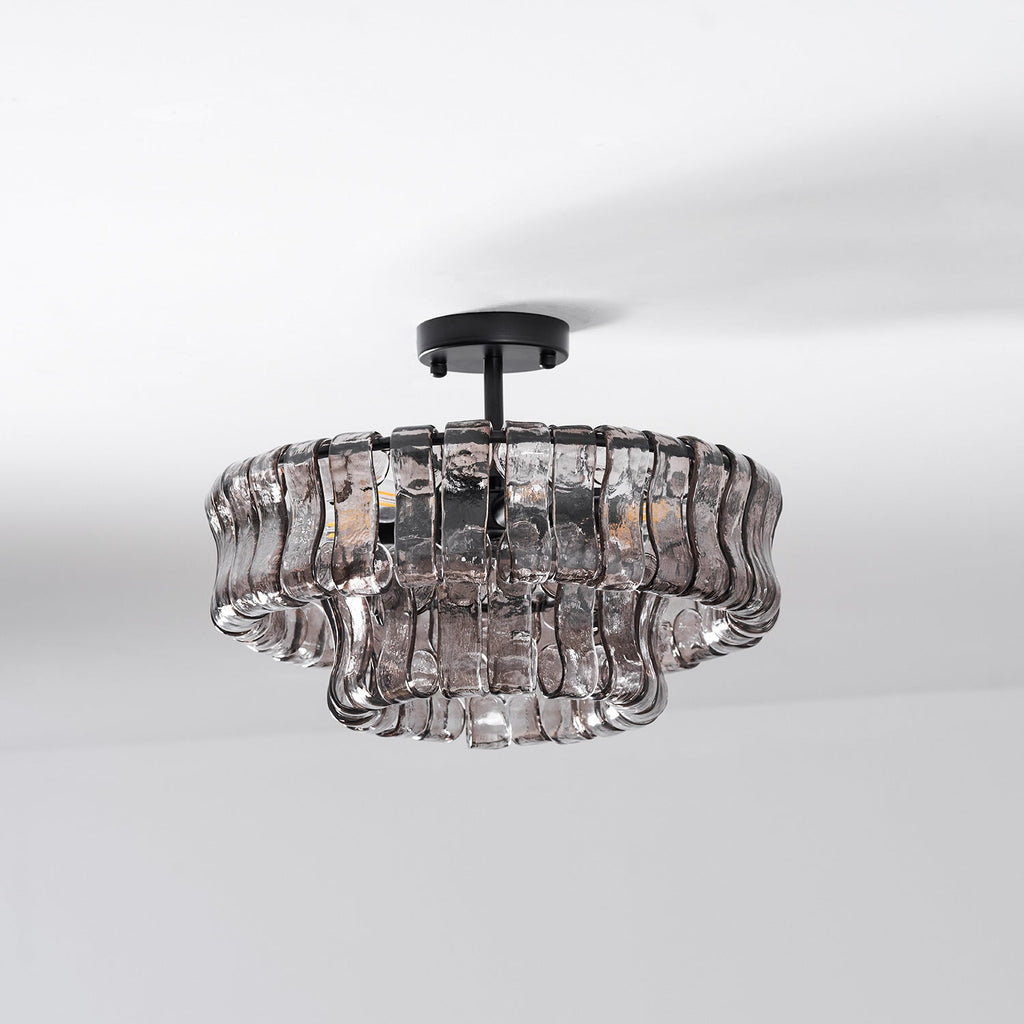 46 cm Halbeinbauleuchte aus Rauchglas - Ghiaccio