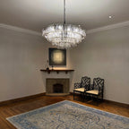 36 Inch Smoked Glass Tiered Chandelier - Ghiaccio