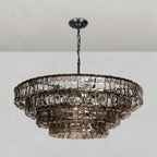 36 Inch Smoked Glass Tiered Chandelier - Ghiaccio
