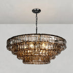 36 Inch Smoked Glass Tiered Chandelier - Ghiaccio
