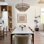 36 Inch Smoked Glass Tiered Chandelier - Ghiaccio