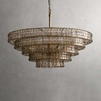 48 Inch Smoked Glass Tiered Chandelier - Ghiaccio