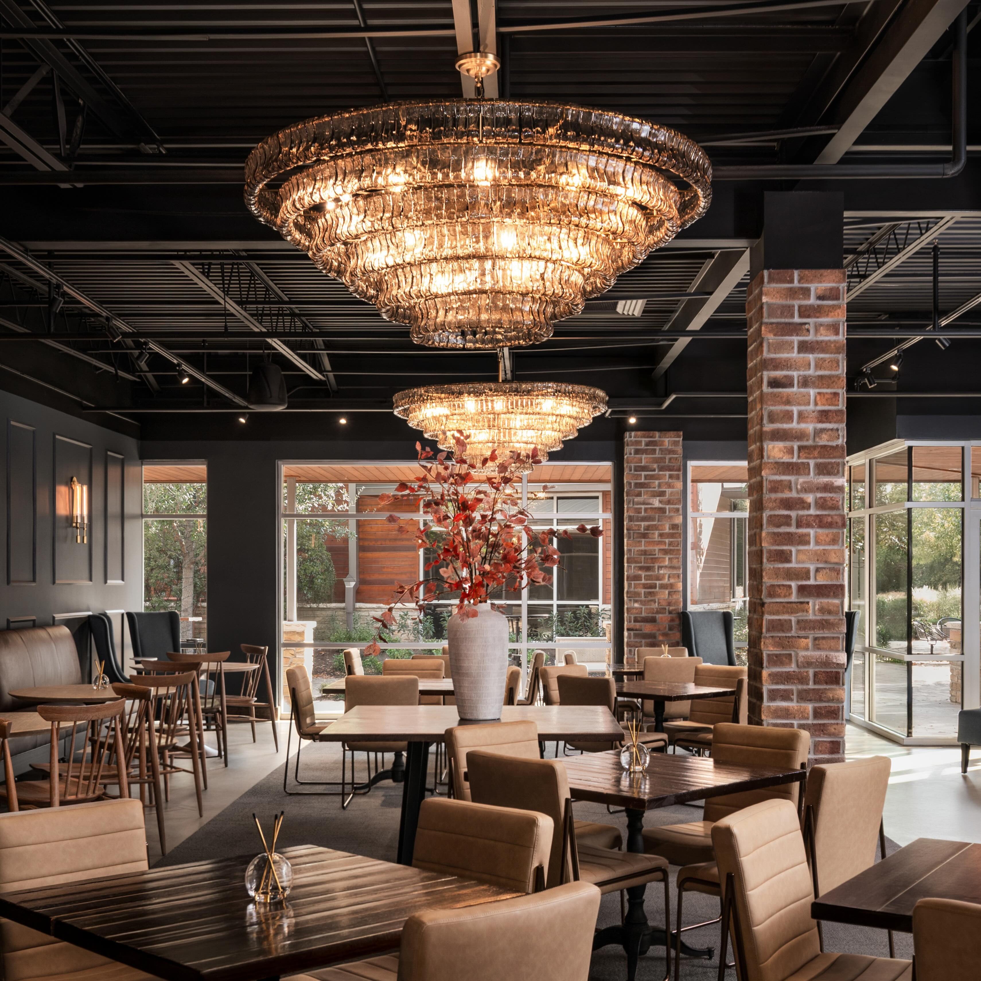 60 Inch Smoked Glass Tiered Chandelier - Ghiaccio