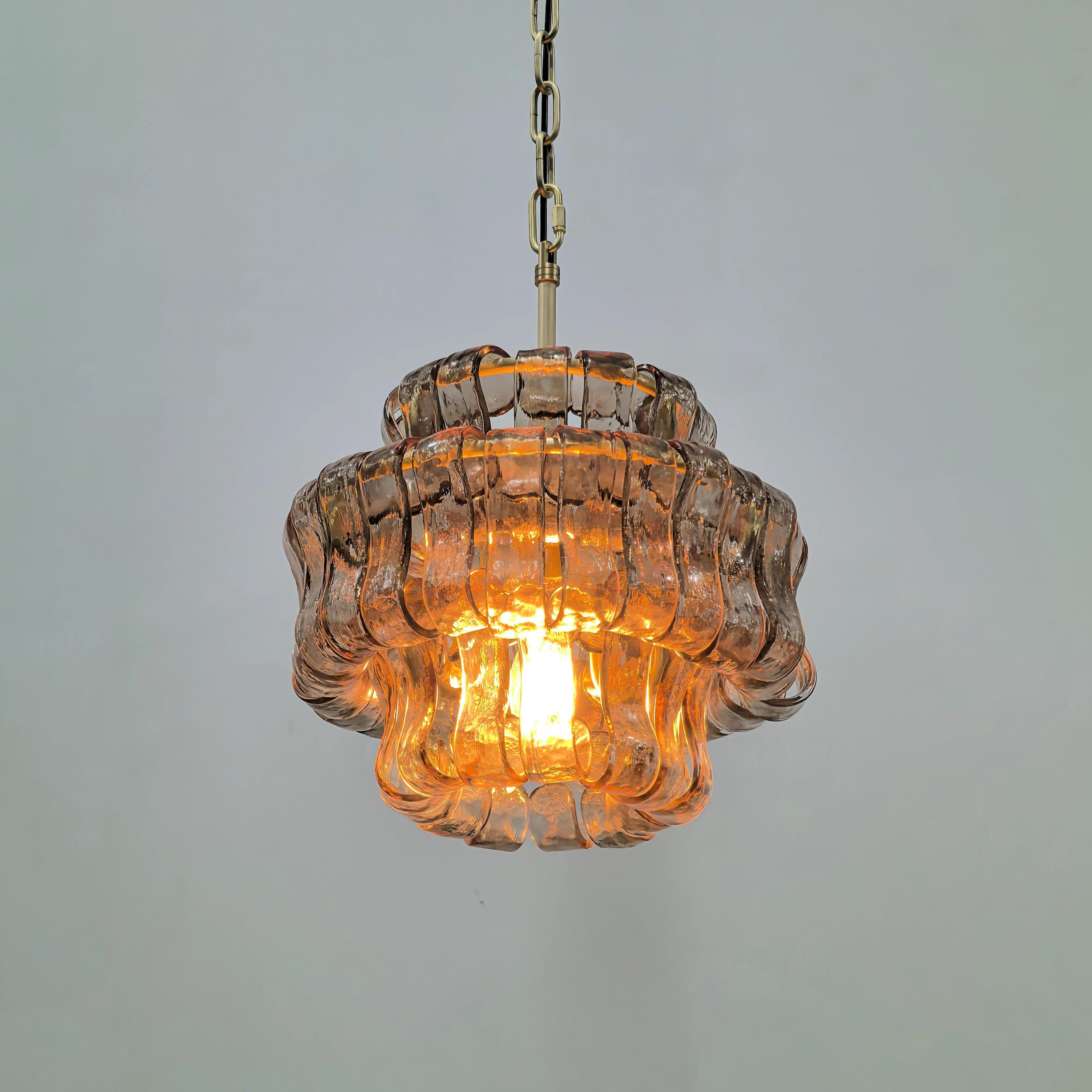 12 Inch Smoked Glass Tiered Pendant Light - Ghiaccio