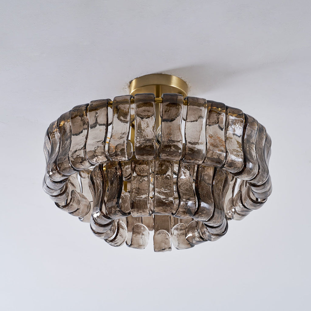 46 cm Halbeinbauleuchte aus Rauchglas - Ghiaccio