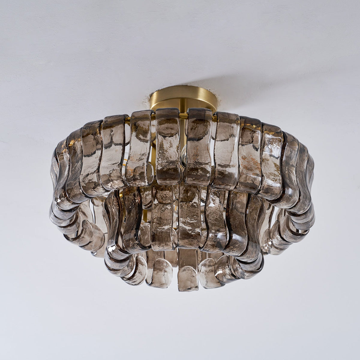 Plafonnier semi-encastré en verre fumé 45,7 cm - Ghiaccio