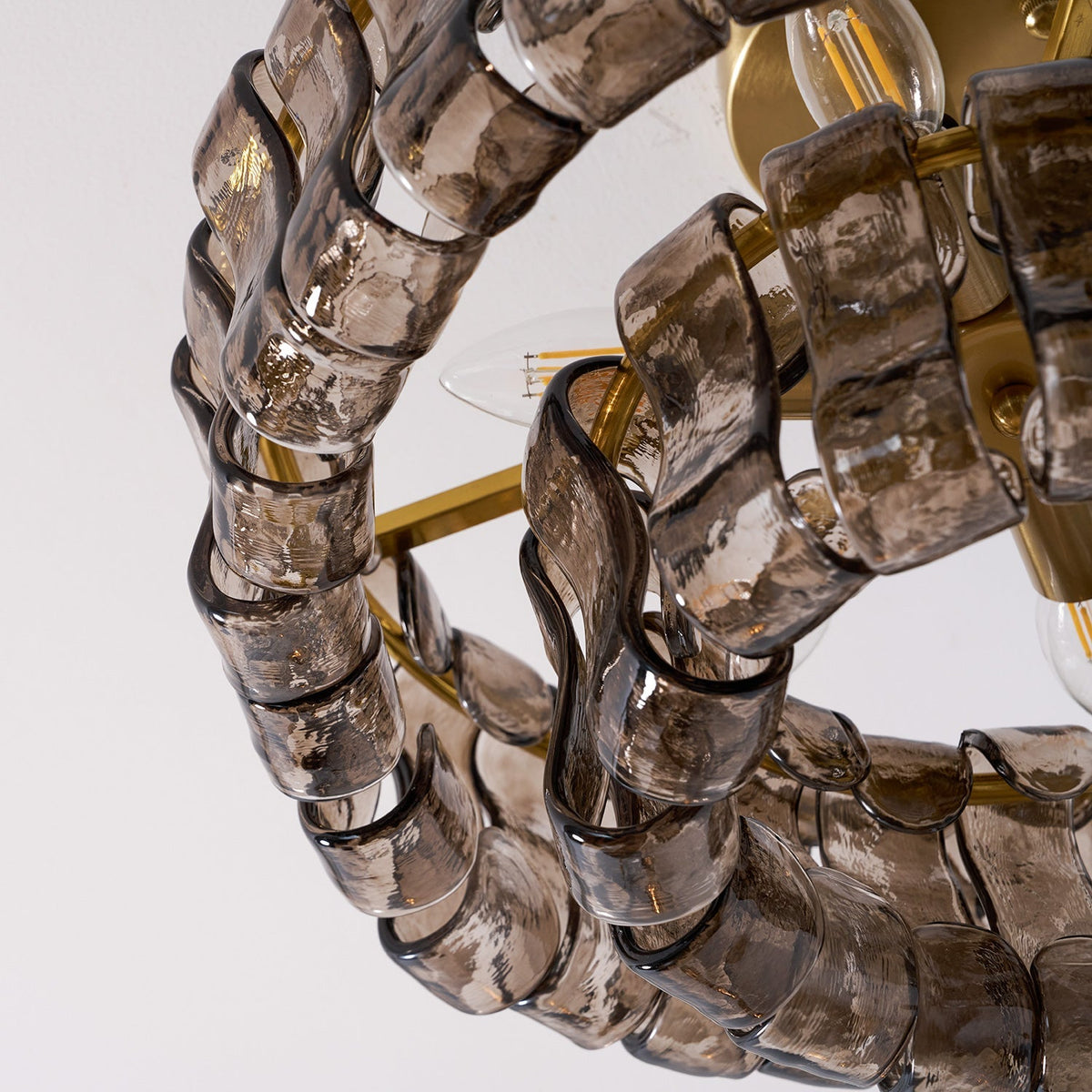 46 cm Halbeinbauleuchte aus Rauchglas - Ghiaccio