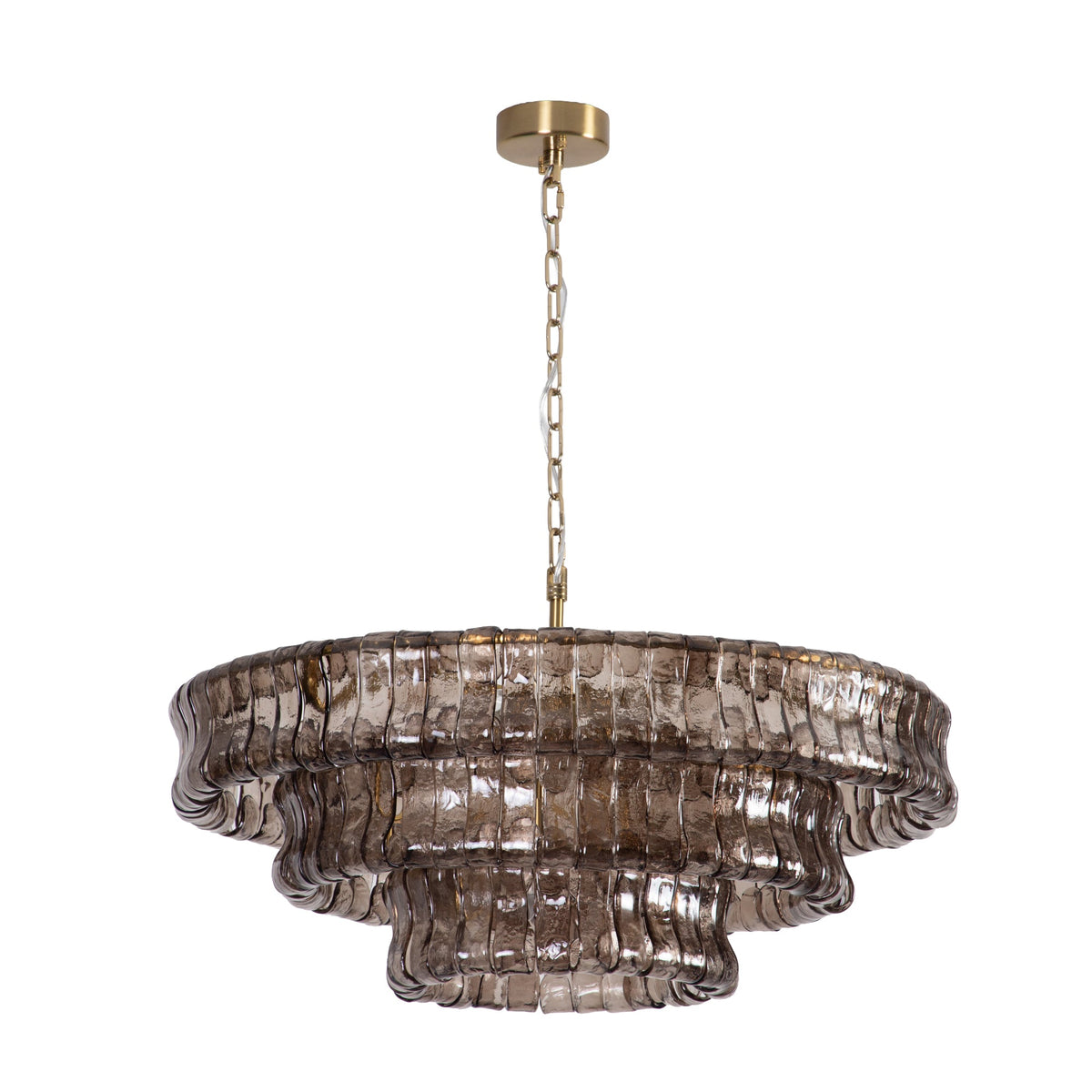 61 cm Smoked Glass Tiered Chandelier - Ghiaccio