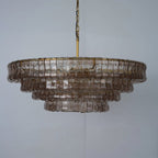 36 Inch Smoked Glass Tiered Chandelier - Ghiaccio