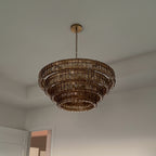 36 Inch Smoked Glass Tiered Chandelier - Ghiaccio