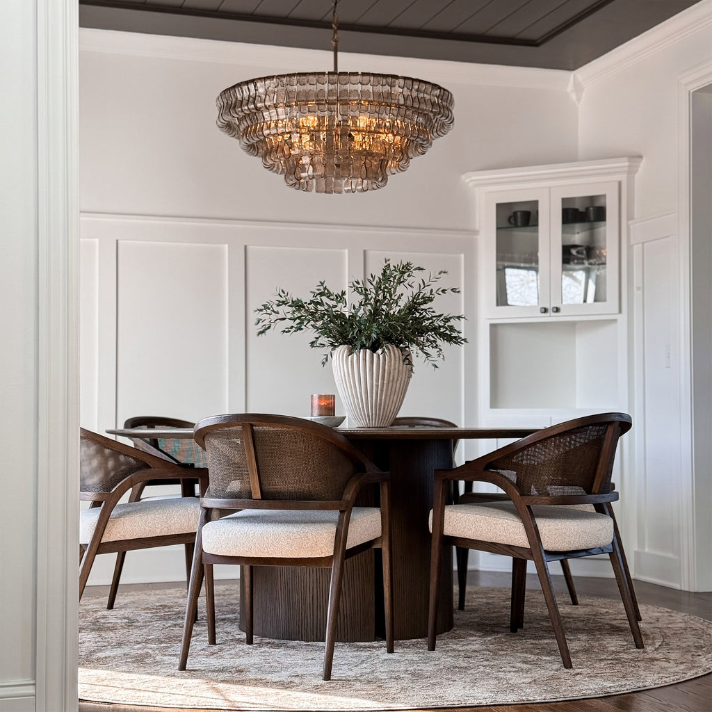 36 Inch Smoked Glass Tiered Chandelier - Ghiaccio
