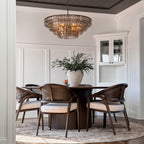 36 Inch Smoked Glass Tiered Chandelier - Ghiaccio