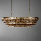 65 Inch Amber Glass Tiered Oval Chandelier - Ghiaccio