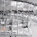 54 Inch Clear Glass Tiered Oval Chandelier - Ghiaccio