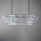 65 Inch Clear Glass Tiered Oval Chandelier - Ghiaccio