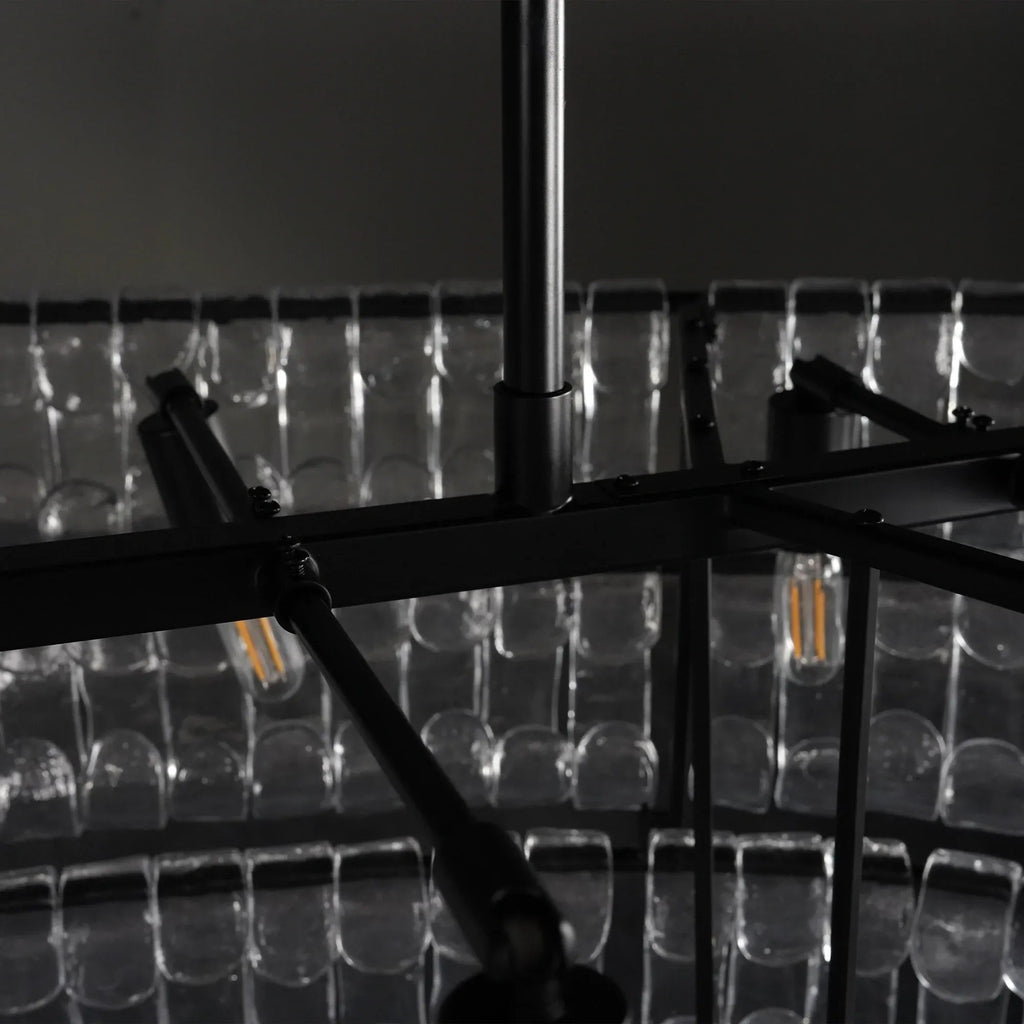 65 Inch Clear Glass Tiered Oval Chandelier - Ghiaccio