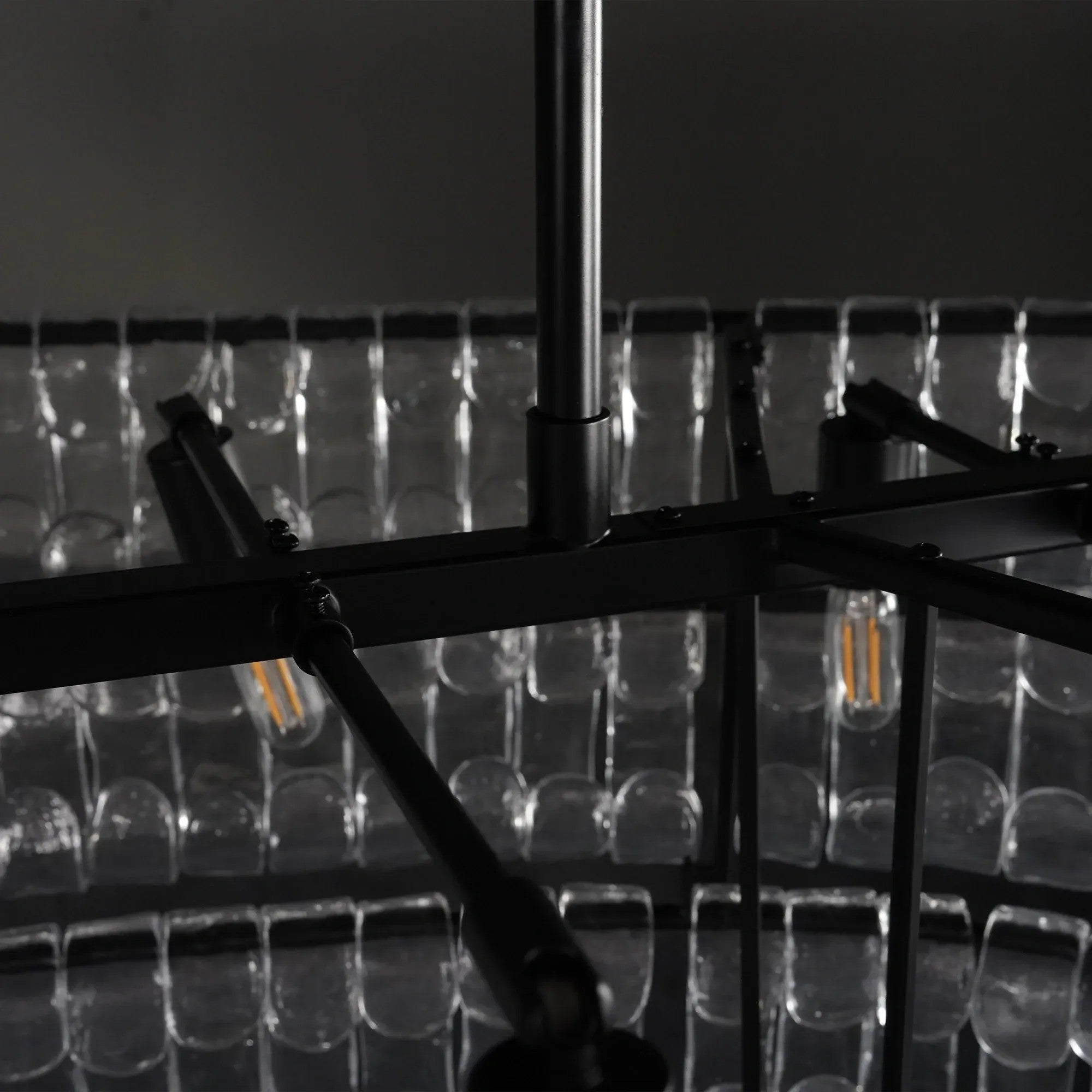 65 Inch Clear Glass Tiered Oval Chandelier - Ghiaccio