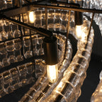 65 Inch Clear Glass Tiered Oval Chandelier - Ghiaccio