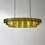 137 cm Green Glass Oval Chandelier - Ghiaccio
