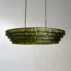 65 Inch Green Glass Oval Chandelier - Ghiaccio