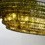 65 Inch Green Glass Oval Chandelier - Ghiaccio