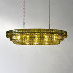 137 cm Green Glass Oval Chandelier - Ghiaccio