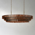 137 cm ovaler Kronleuchter aus rotem Glas - Ghiaccio