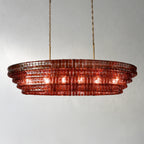 65 Inch Red Glass Oval Chandelier - Ghiaccio