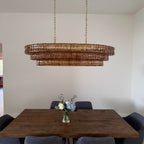 54 Inch Smoked Glass Tiered Oval Chandelier - Ghiaccio