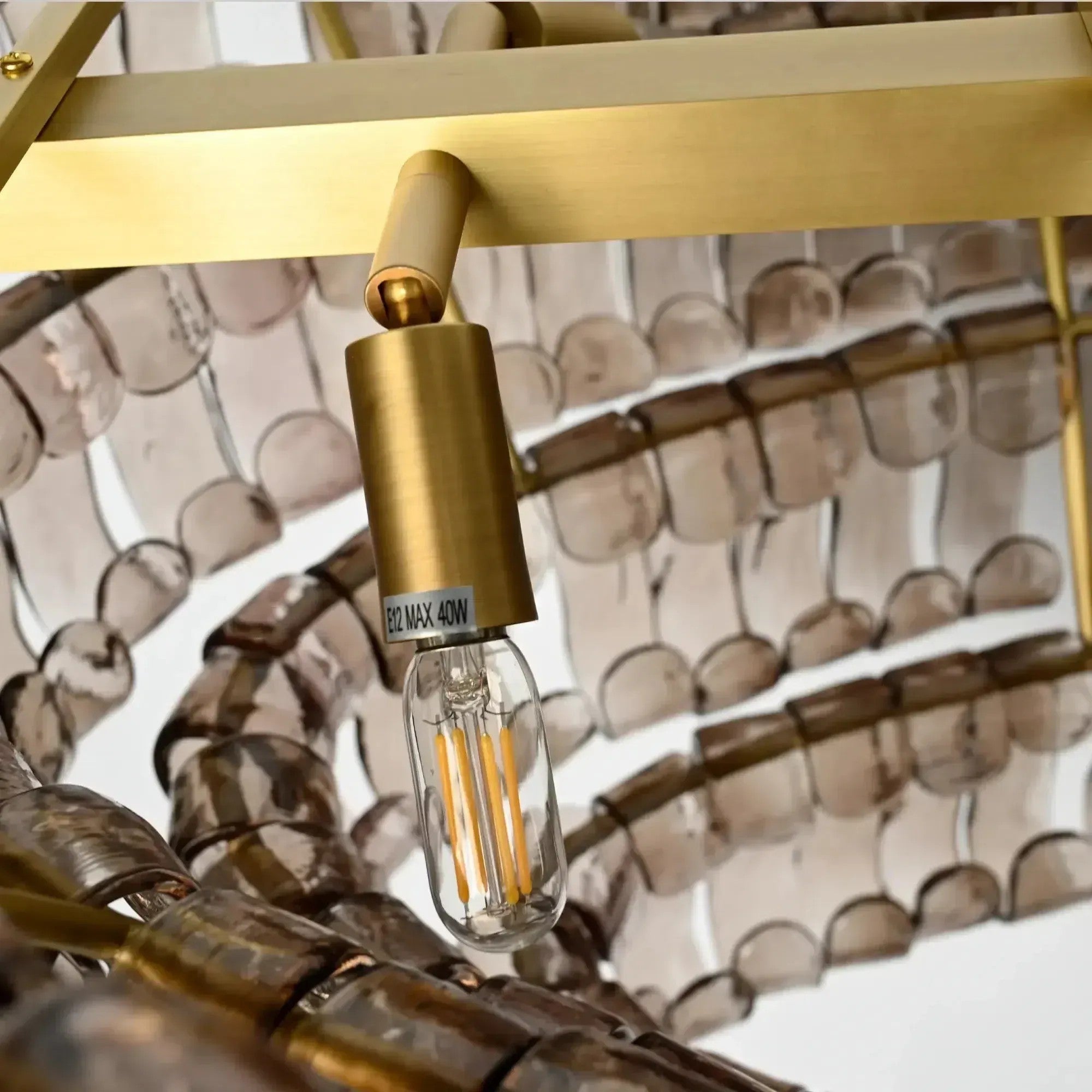 65 Inch Smoked Glass Tiered Oval Chandelier - Ghiaccio