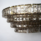 65 Inch Smoked Glass Tiered Oval Chandelier - Ghiaccio
