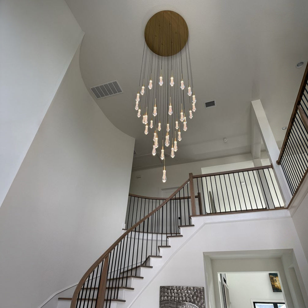 36 Inch Seeded Glass Raindrop Chandelier - Soltaire