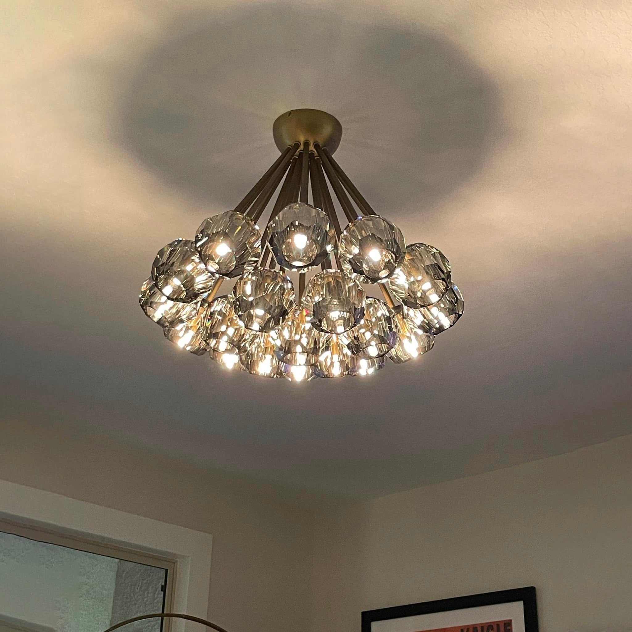 24 Inch Sputnik Globe Smoked Crystal Ceiling Chandelier – Boule