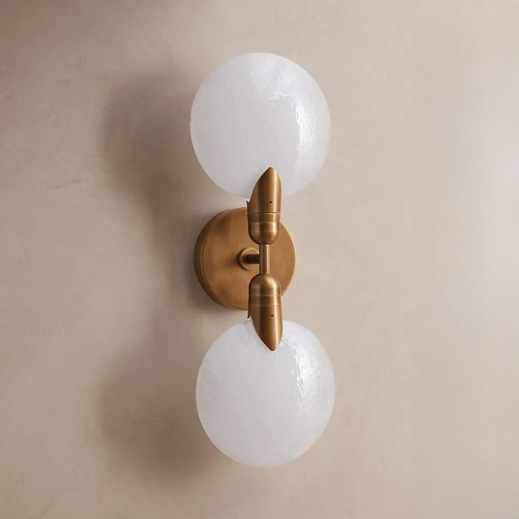 64 cm Disc Glass Double Wall Sconce - Lyla