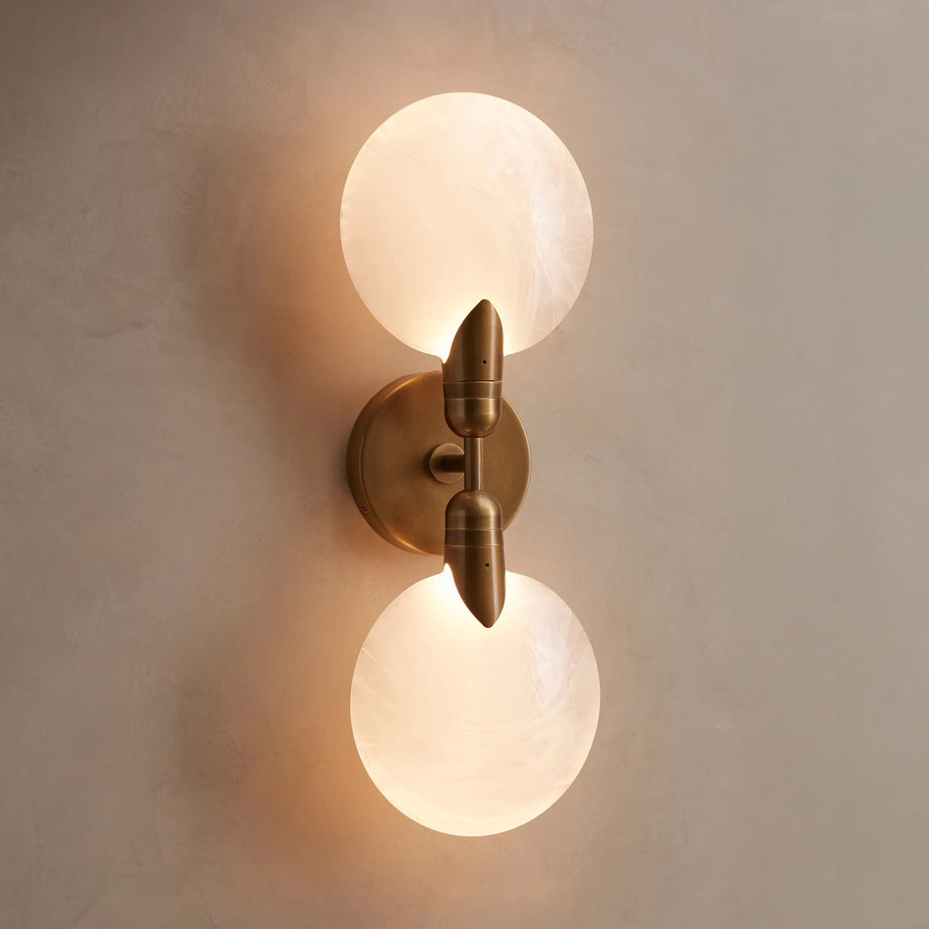 64 cm Disc Glass Double Wall Sconce - Lyla