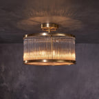 20 Inch Glass Rod Drum Flush Mount - Amadeo