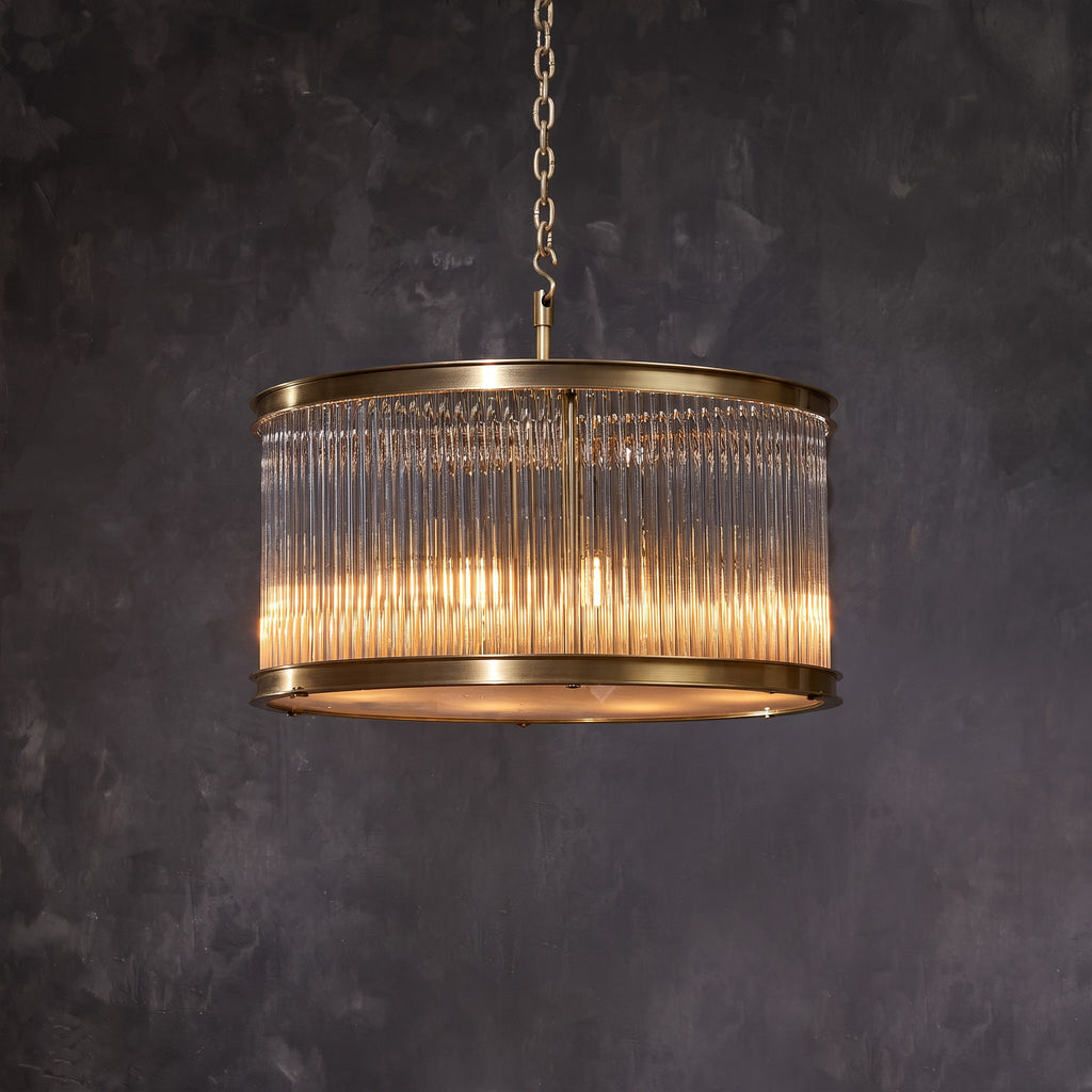 20 Inch Glass Rod Drum Pendant Light - Amadeo