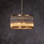 20 Inch Glass Rod Drum Pendant Light - Amadeo