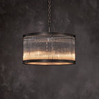 20 Inch Glass Rod Drum Pendant Light - Amadeo