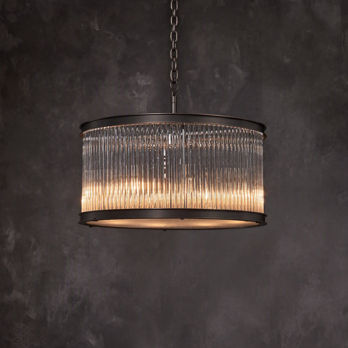 20 Inch Glass Rod Drum Pendant Light - Amadeo