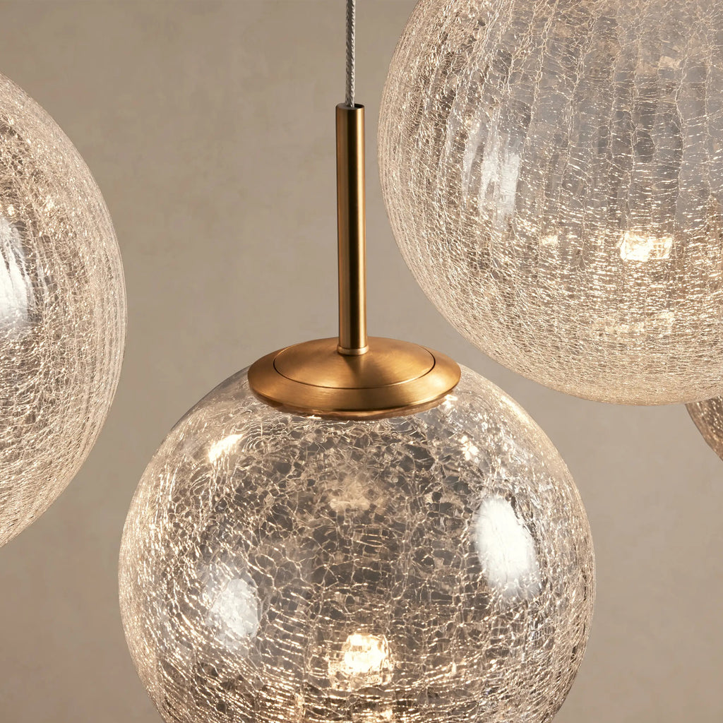 140 cm Textured Glass Globe Linear Pendant Chandelier - Casen
