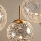 140 cm Textured Glass Globe Linear Pendant Chandelier - Casen