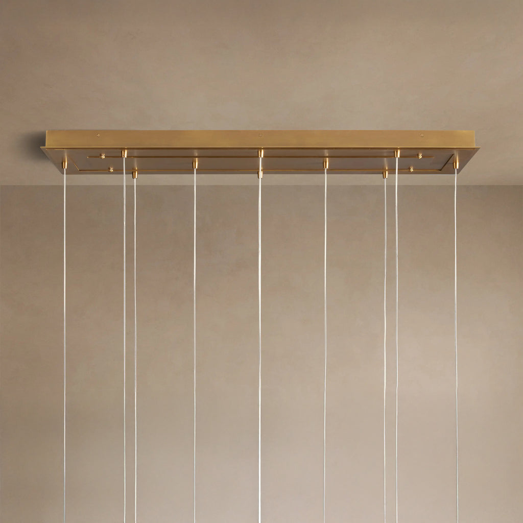 140 cm Textured Glass Globe Linear Pendant Chandelier - Casen