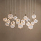165 cm Textured Glass Globe Linear Pendant Chandelier - Casen