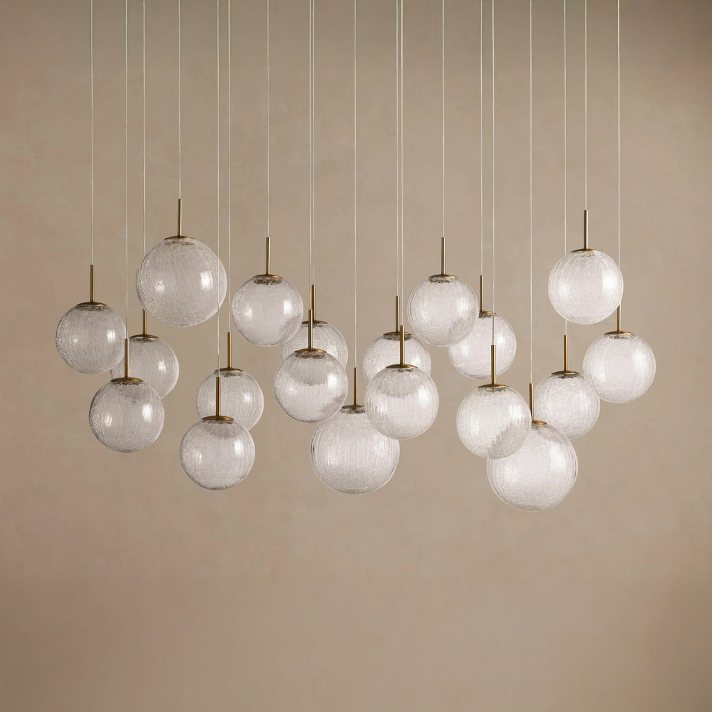 165 cm Textured Glass Globe Linear Pendant Chandelier - Casen