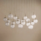 165 cm Textured Glass Globe Linear Pendant Chandelier - Casen