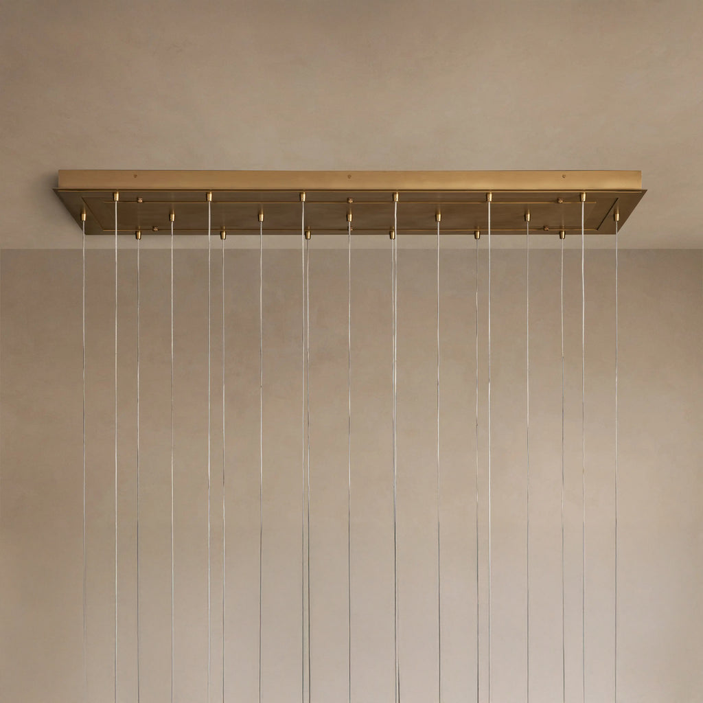 165 cm Textured Glass Globe Linear Pendant Chandelier - Casen