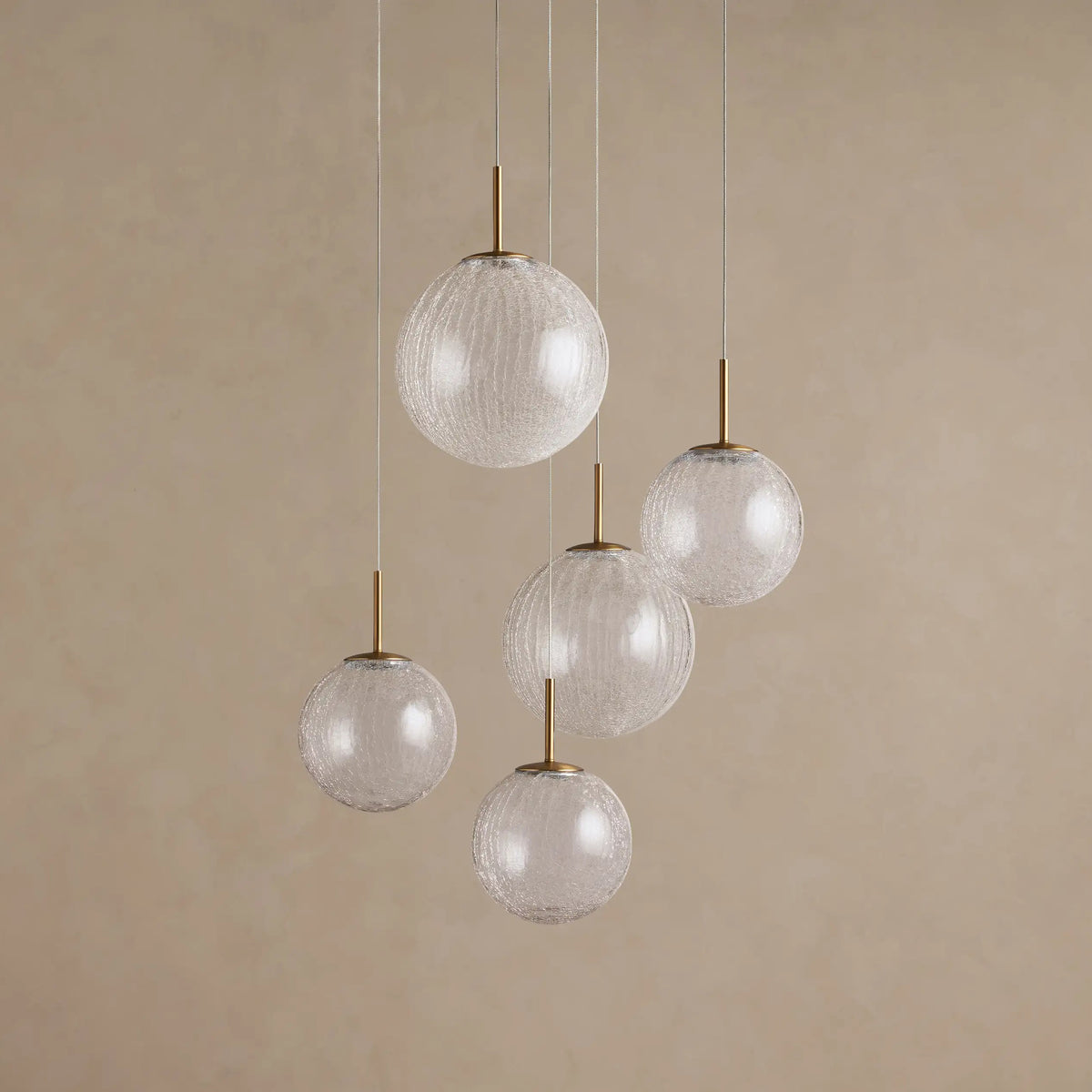 71 cm Textured Glass Globe Pendant Chandelier - Casen