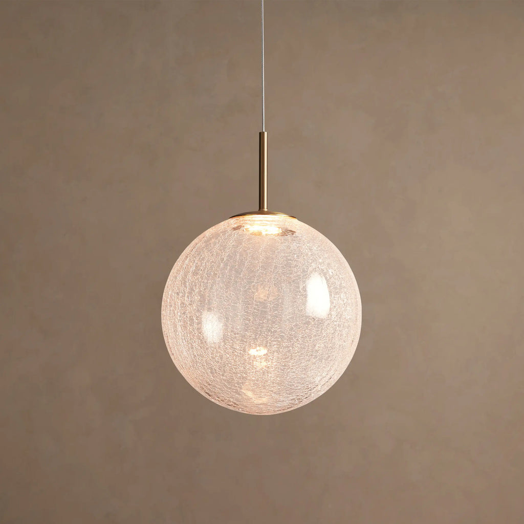 25 cm Textured Glass Globe Pendant Light - Casen