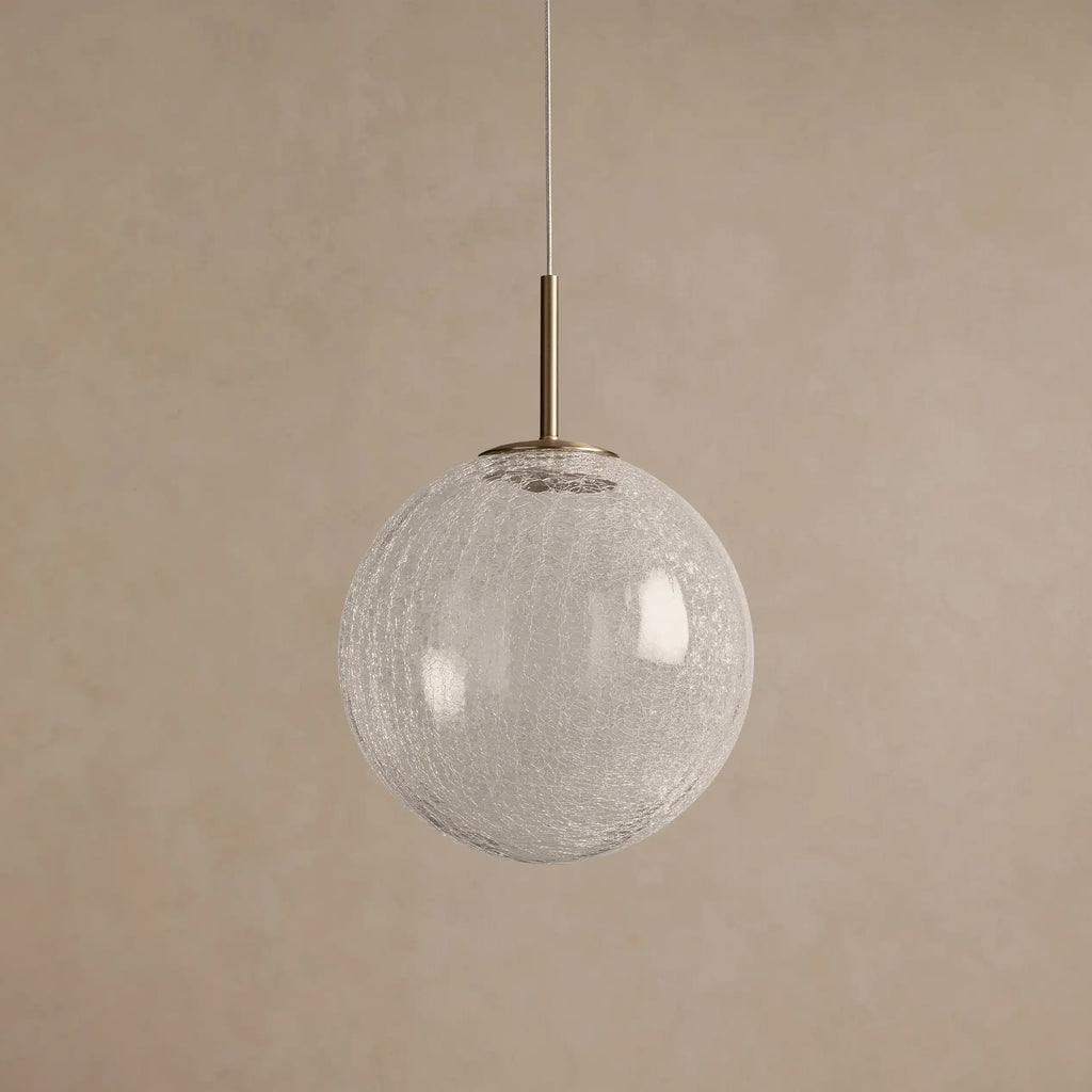 25 cm Textured Glass Globe Pendant Light - Casen